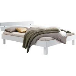 Holzbett HASENA "Prato", weiß deckend, lackiert, weiß deckend lackiert, B:206cm H:41cm L:214cm, MDF, Betten, Fußhöhe 25 cm