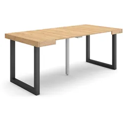 SKRAUT HOME Ausziehbarer Konsolentisch, 180, Für 8 Personen, Holzbeine, Moderner Stil, Eiche - 248_19