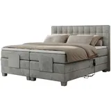 MKS Boxspringbett 180 x 200 cm H3 Hellgrau