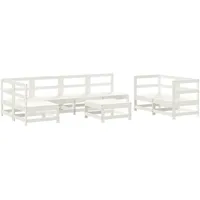 vidaXL 8-tlg. Garten-Lounge-Set Weiß Massivholz Kiefer