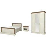 Xlmoebel Schlafzimmer-Set Schlafzimmer Möbel-Ensemble mit modernem Design und luxuriösen, (4-tlg., 4tlg.Set (Bett + 2x Nachttische + Kleiderschrank), Hergestellt in Europa weiß