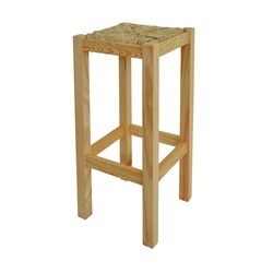 WellHome - Rustikale quadratische hohe Bank aus Holz, lackiert 32,5x32,5x70 cm