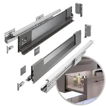 Gtv Schubladensystem AXIS PRO 84 mm x 400 mm 1-tlg. Anthrazit/Rauchglas