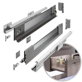 Gtv Schubladensystem AXIS PRO 84 mm x 400 mm 1-tlg. Anthrazit/Rauchglas