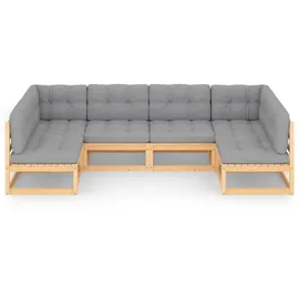 vidaXL Garten-Lounge-Set 6-tlg. grau Kiefer