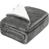 Woltu doppelseitige Gewichtsdecke, Anti Stress, Grau,135x200,7kg - Grau