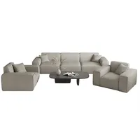 Fun Möbel Sofaset Designersofa CELES PREMIUM 3-1-1 in Stoff Scala Sandgrau - Grau