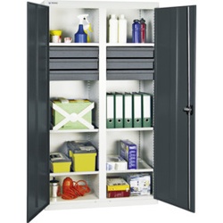 Stumpf Werkzeug- und Materialschrank 3000, RAL 7035/7016, 6 Schubladen, 6 Wannen