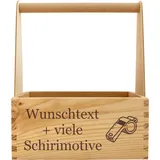 Bierträger als Schiedsrichter Geschenk - personalisierter 6er Holz Flaschenträger mit Schiri Motiven wie Fußball, Handball, Superschiri, Bester Schiedsrichter der Welt