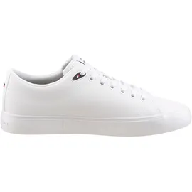Tommy Hilfiger Sneaker TOMMY HILFIGER "TH HI VULC CORE LOW LTH II ESS", Herren, Gr. 42, weiß, Lederimitat, unifarben, Schuhe Sneaker, Freizeitschuh, Halbschuh, Schnürer in schmaler Form