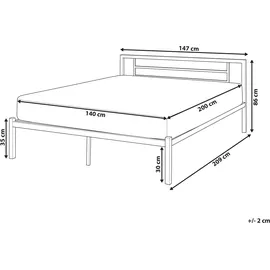 Beliani Cusset 140 x 200 cm Schwarz