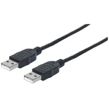 Manhattan USB-Kabel USB-A Stecker USB-A Stecker 1,00 m Schwarz