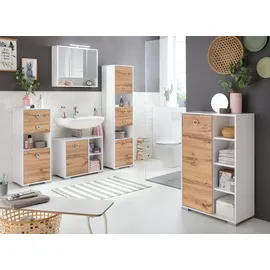 WELLTIME Kimi 65,3 x 105,2 x 33,1 cm Weiß / Eiche Landhaus