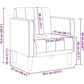 vidaXL Sessel mit Armlehnen Gelb 53 cm Samt
