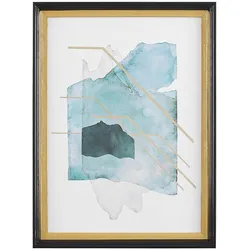 Wandbild mit Rahmen TOUBA Abstraktes Muster 30 x 40 cm Blau