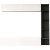 Mobili Rebecca Wohnwand, Weiß, Dunkelgrau, Holzwerkstoff, 169.1x143.6x25.8 cm, Wohnzimmer, Wohnwände, Wohnwand-Sets
