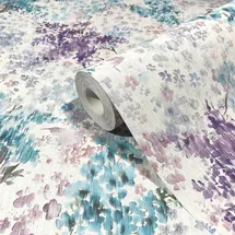 Marburg Vliestapete Aquarell Blumen Leinen Optik Floral 10 m 47450
