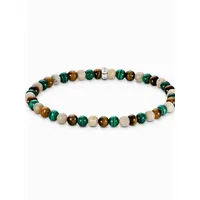 Thomas Sabo Bead-Armband in Erd- und Grüntönen aus Silber A2183-468-7-L19 Größe 19 cm
