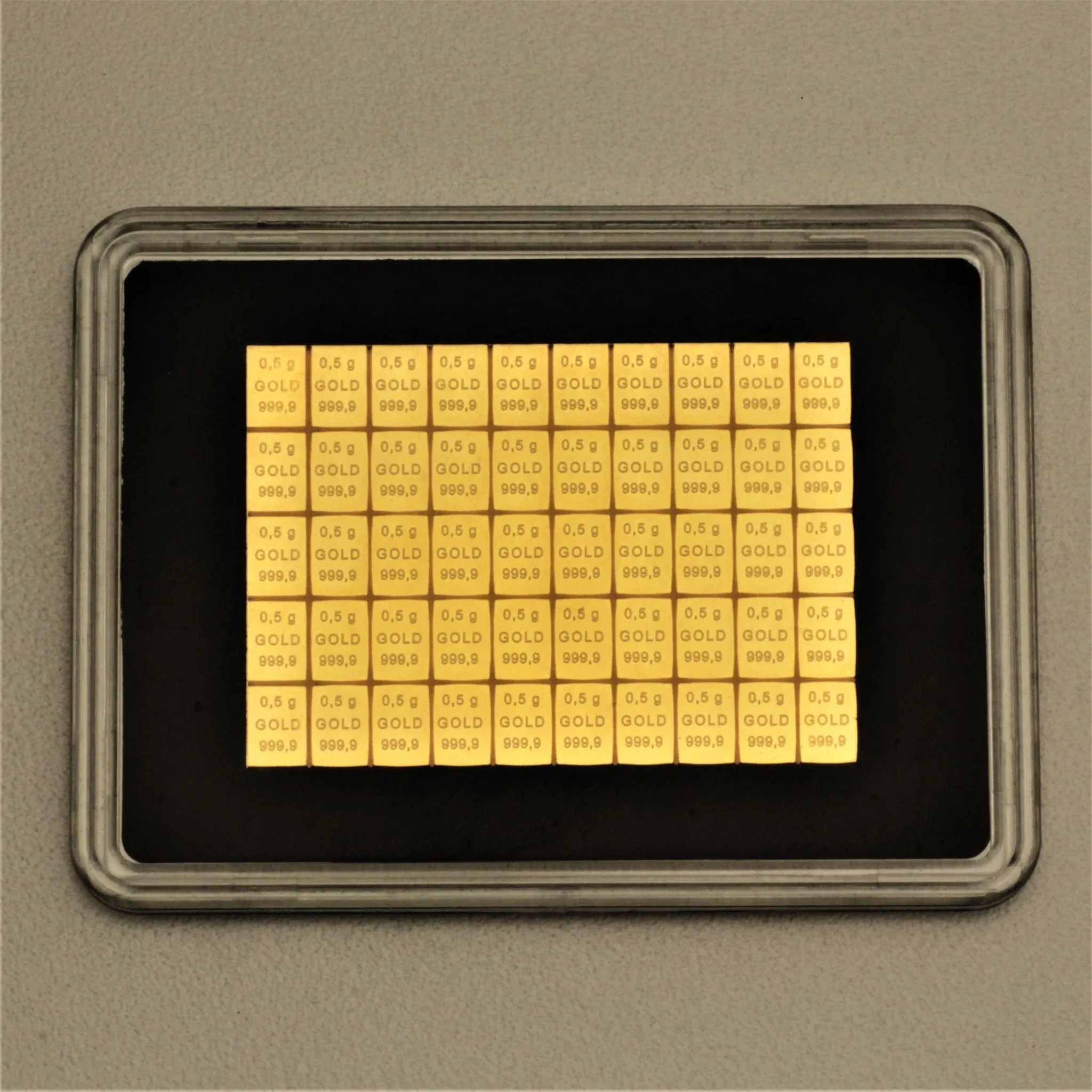 Tafelbarren 50 x 0,5 g Gold (999,9/1000)