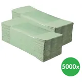 Gefaltete Papierhandtücher, einlagig, 5000 Stück, hellgrün