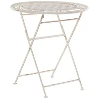 Beliani Gartentisch Ø 70 x 76 cm Beige klappbar