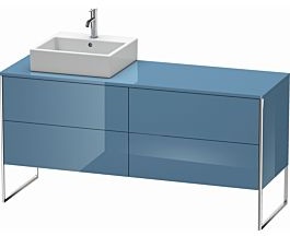 Duravit XSquare Waschtisch-Unterschrank XS4924L4747 160x53,8x54,8cm, 4 Auszüge, links, Stone Blue hochglanz