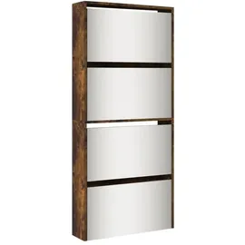 vidaXL Schuhschrank 63 x 17 x 134 cm 4 Fächer braun