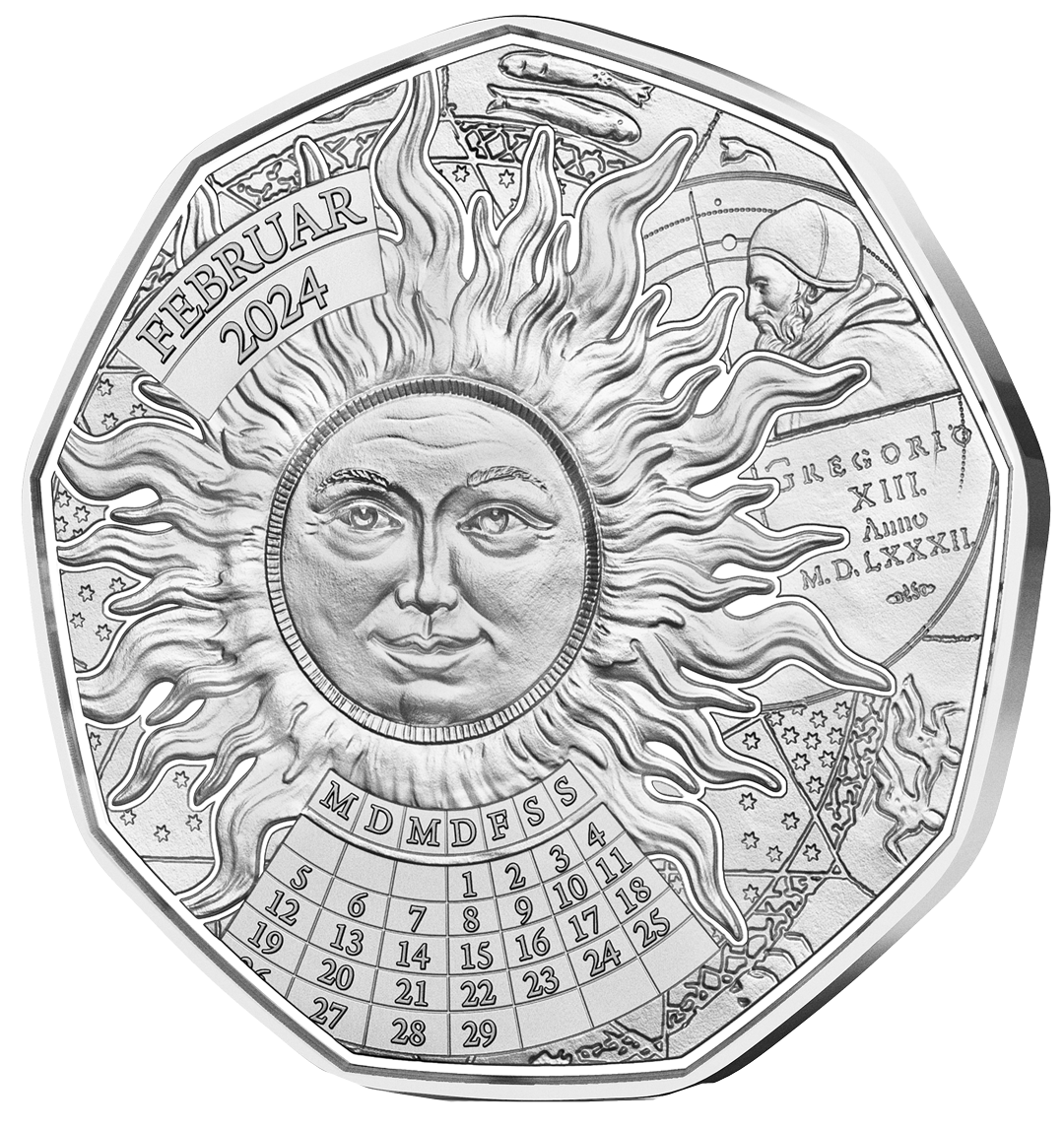 5 Euro Silber-Neujahrsmünze 2024 "365 + 1 Tag Glück" aus Österreich