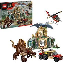 LEGO Jurassic World 76976 Spinosaurier & Quetzalcoatlus: Hubschrauber-Einsatz Bausatz, Mehrfarbig