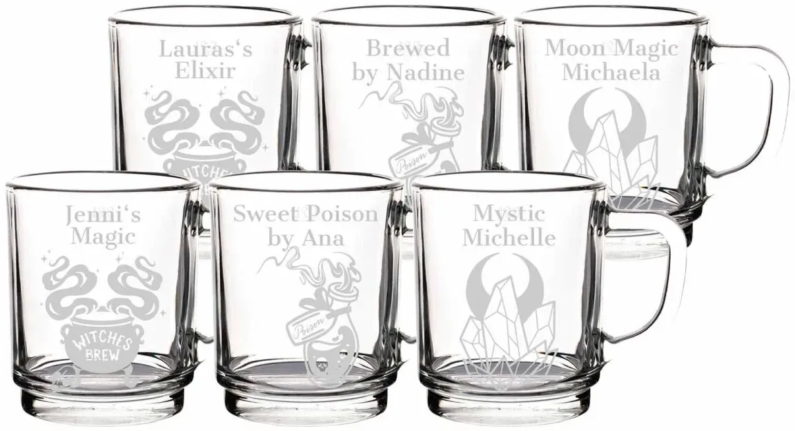 Glühweinglas Kaffeeglas 0,2l geeicht - Halloween - 6er Set