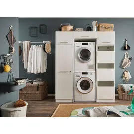 laundreezy Waschmaschinenschrank 167,5 x 200 x 67,5 cm Weiß Metall