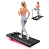DeerRun Walking Pad mit 6% Steigung für Zuhause und kleine Wohnungen, Platzsparendes Unter Schreibtisch Laufband mit App bis 136 kg