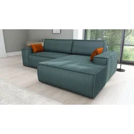 A&J MöbelLand Ecksofa TOR mit Schlaffunktion. Farbe: Azur. - Blau