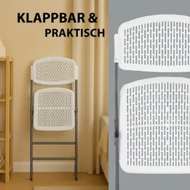 Trutzholm Klappstuhl 59 x 59 x 108 cm weiß 2 St.