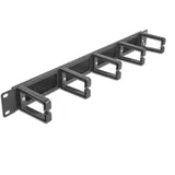 DeLock 66490 19 Kabelmanagement Bürstenleiste mit 5 Bügeln 1 HE schwarz