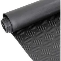 ANRO Gummimatte Riffelmatte Meterware 3mm Riffelblech Gummiläufer Riffelblechmatte als Werkstattboden, Bodenbelag, Werkbank Auflage, Gummi Matte für Anhänger, Garage Schwarz 240 x 100cm