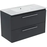 paplinskimoebel - Waschbecken mit Unterschrank 80 cm Breit Sicily Sink, Waschbeckenunterschrank mit Schubladen, Badezimmerschrank Hängend - Waschbeckenunterschrank Graphit Matt mit Wachbecken