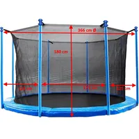 walexo Trampolin Innenliegendes Sicherheitsnetz für 6- oder 8 Stangensysteme (366 cm / ) - Schwarz