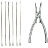 Fackelmann 2er-Set Küchenhelfer für Hummer und Krabben 17 x 4 cm Edelstahl Weiß