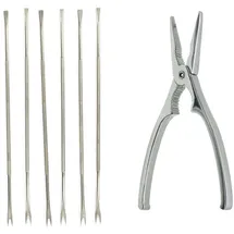 Fackelmann 2er-Set Küchenhelfer für Hummer und Krabben 17 x 4 cm Edelstahl Weiß