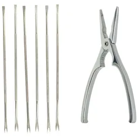 Fackelmann 2er-Set Küchenhelfer für Hummer und Krabben 17 x 4 cm Edelstahl Weiß