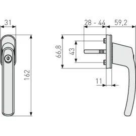 ABUS Abschließbarer Fenstergriff FG200-3er Set - Fensterknauf mit Druckzylinder, gleichschließend - ABUS-Sicherheitslevel 3-54576 - Weiß