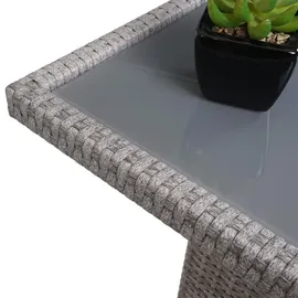 MCW Poly-Rattan-Garnitur A29 14-tlg. Grau