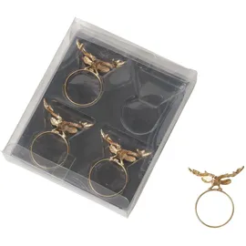 Boltze Serviettenringe mit weihnachtlichem Motiv BIONTO, 4er-Set