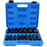 Ej.life - 16-Teilig Schlagschrauber Nüsse Set, Impact Wrench Set Mit 1/2 Zoll Antrieb, Sechskant Nüsse 10mm-32mm Steckschlüssel Satz Mit