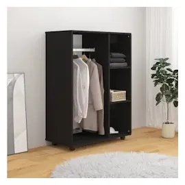 vidaXL Kleiderschrank Schwarz 80x40x110 cm Holzwerkstoff