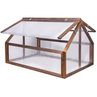 QLS Mini-Gewächshaus Holz Timber 120x80 Frühbeet Balkon für Kräuter