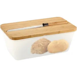 KESPER Brotbox transparent, mit Messer 15.5x34.8x20cm