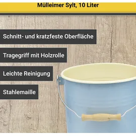 Krüger Emaille-Eimer mit Deckel 10 l Blau