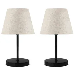 WellHome Set aus 2 Nachttischlampen 36 cm in Weiß
